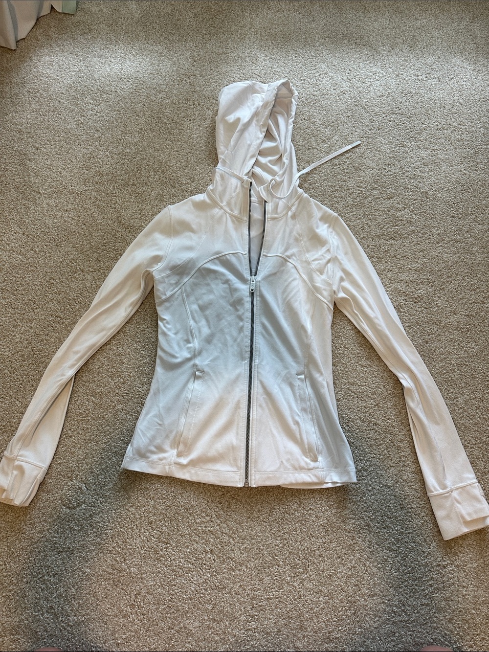 lululemon athletica White Hooded Zip-Up Jacket